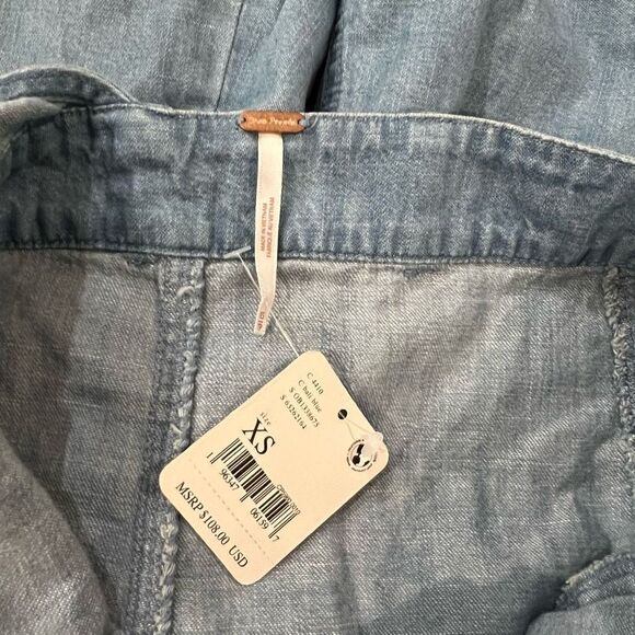 Free People Denim Open Back Sami Dress size XS - Picture 5 of 8